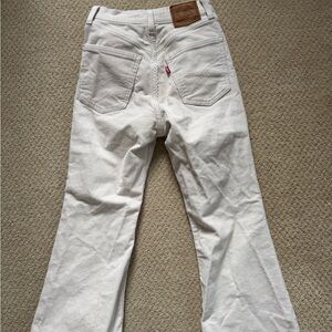 Levis 70s high flare cream corduroy